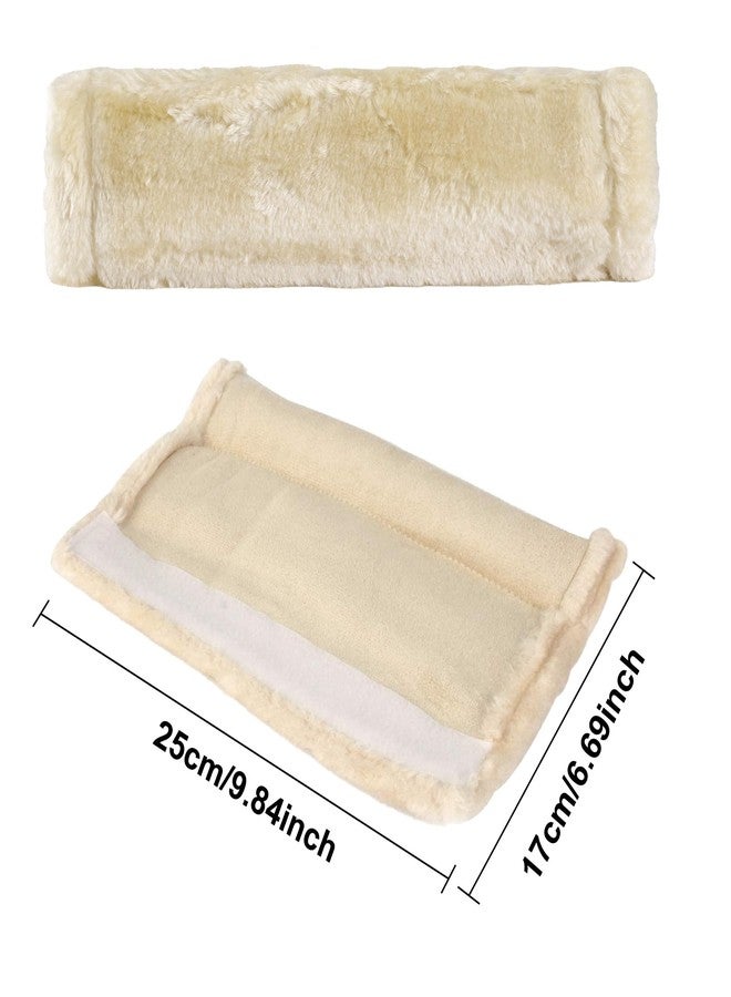 MOONET 2 Packs Car Seatbelt Covers Shoulder Pad for More Comfortable Driving, Universal Seat Belt Cover for Handbag Camera Backpack Straps, Soft Faux Sheepskin Wool Seat Belt Cushion (Beige) - Image 2